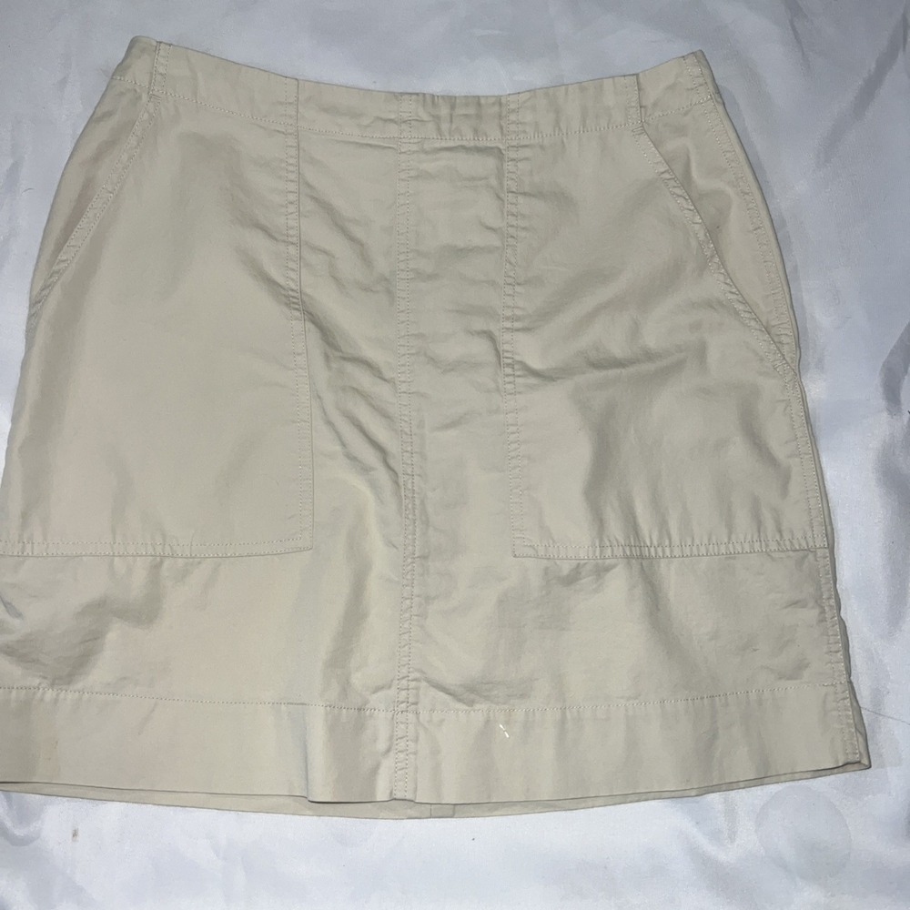 Bass Woman's 10 Vintage Pockets Midi Skirt Classic Tan Casual Holiday Pics 267